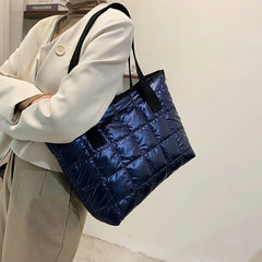 Large Shoulder Bag for Women Plaid Zipper Style Tote
