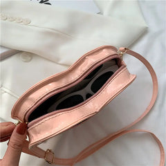Shoulder Bags Women PU Leather Thread Sweet Solid Cross-body Heart-shaped