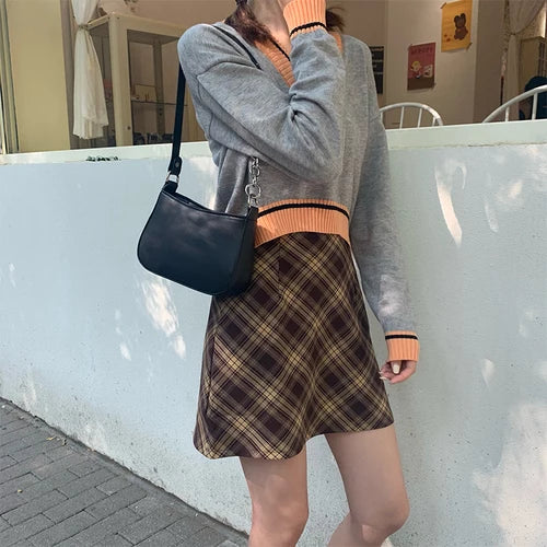 Shoulder Bags Women PU Zipper Metal Patchwork OL High Street Solid Retro Popular
