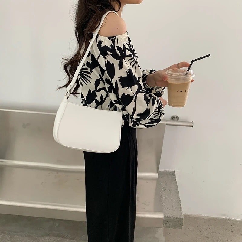 Shoulder Bags Women PU Zipper Metal Patchwork OL High Street Solid Retro Popular