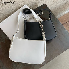 Shoulder Bags Women PU Zipper Metal Patchwork OL High Street Solid Retro Popular