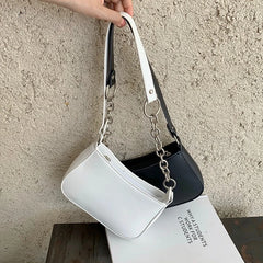 Shoulder Bags Women PU Zipper Metal Patchwork OL High Street Solid Retro Popular