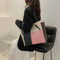 Shoulder Bags Women Panelled Underarm Office Ladies Large Capacity Totes