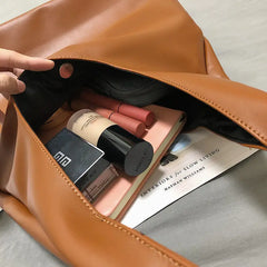 Shoulder Bags Women Solid Retro Casual Totes Ins Style Vintage Large Capacity