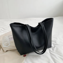 Shoulder Bags Women Solid Texture Large Capacity Tote Handbag Office Lady