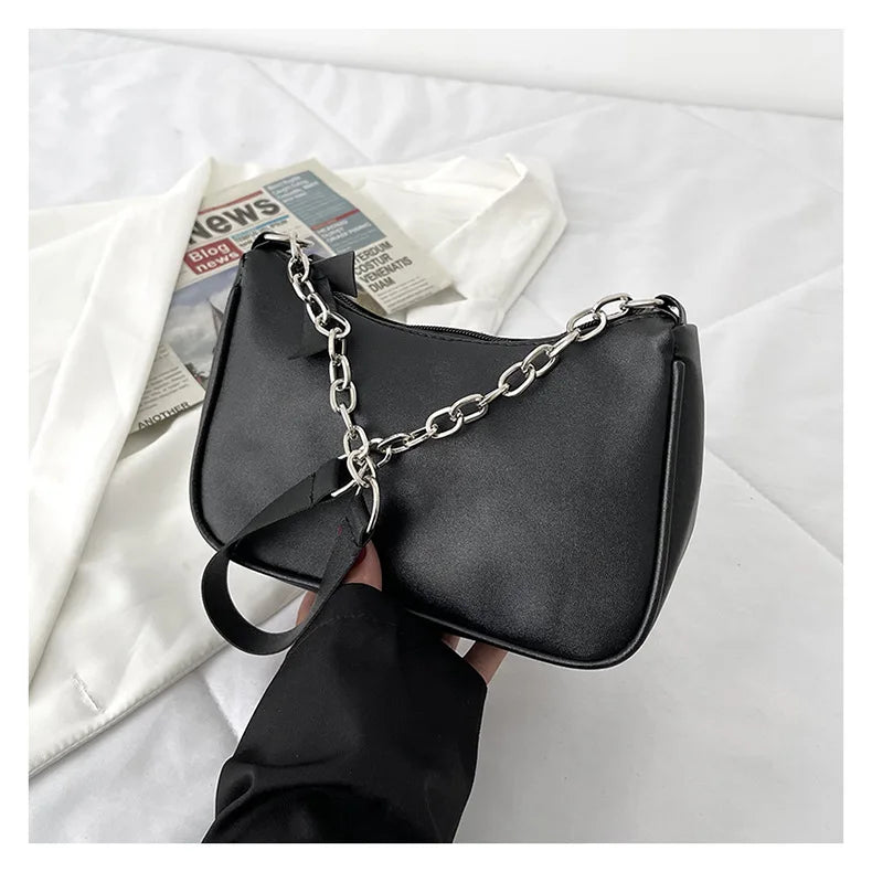 Women Shoulder Bag PU Candy Colors Zipper Summer