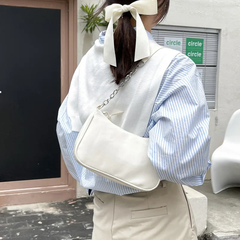 Women Shoulder Bag PU Candy Colors Zipper Summer