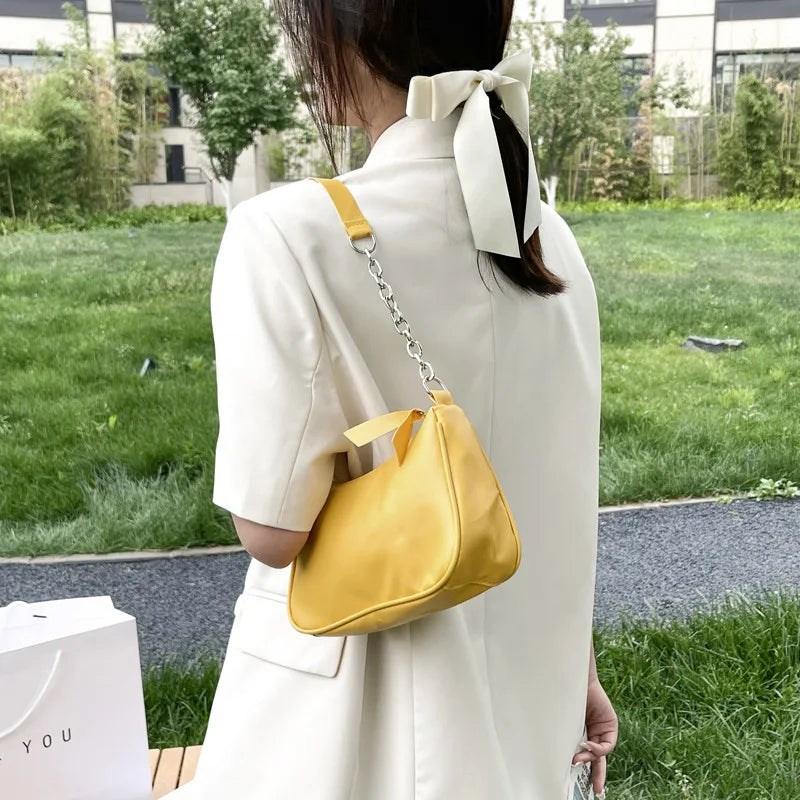 Women Shoulder Bag PU Candy Colors Zipper Summer