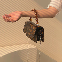 Vintage Beading Top-handle Chain Cross-body Shoulder Bag