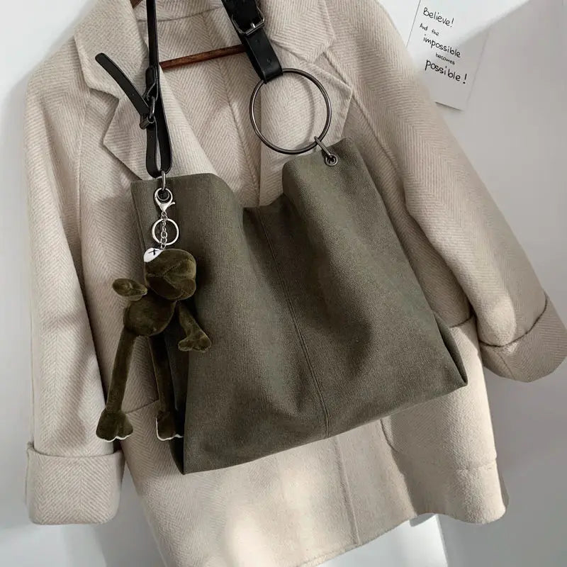 Vintage Canvas Large Capacity Tote All-match Shoulder Bag