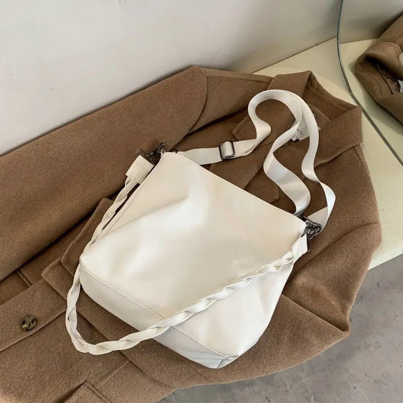 Shoulder Bag Women's Zipper PU Leather Crossbody Tote Bag