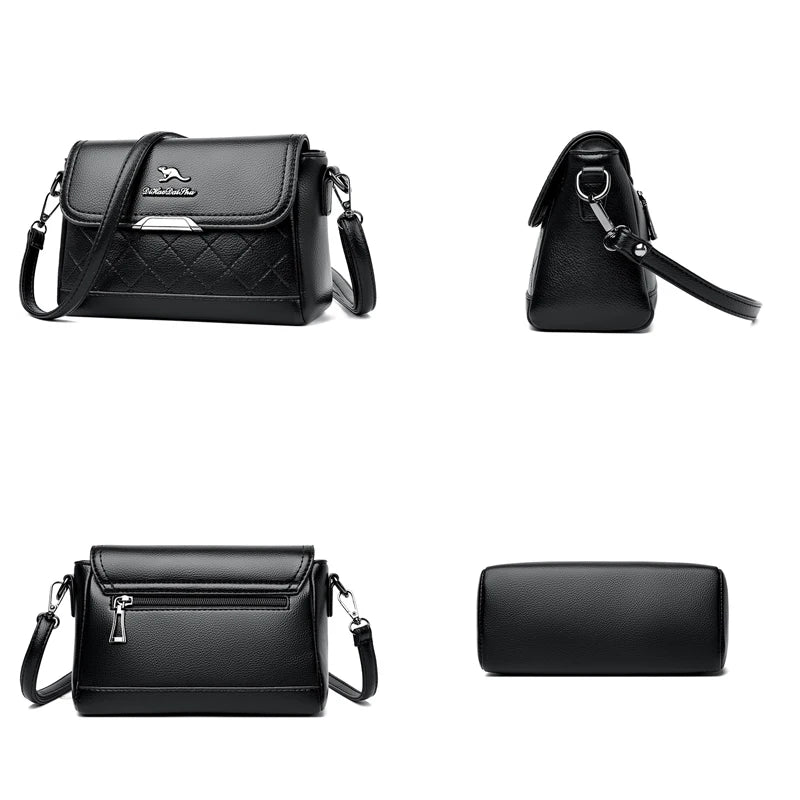 Leather Shoulder Bag for Women Crossbody Handbag Purse Sac A Dos