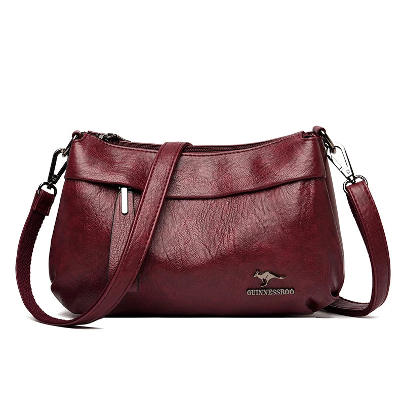 Leather Messenger Bag Crossbody Shoulder Purse for Women