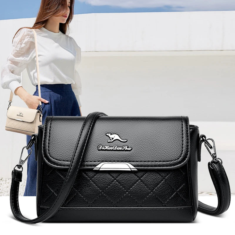 Leather Shoulder Bag for Women Crossbody Handbag Purse Sac A Dos