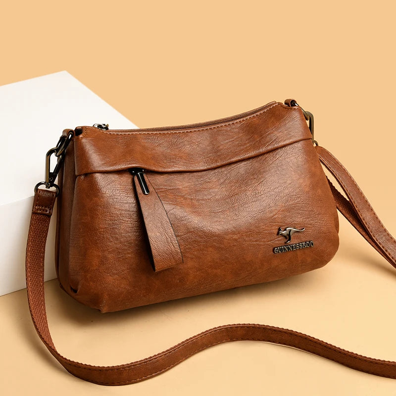 Leather Messenger Bag Crossbody Shoulder Purse for Women