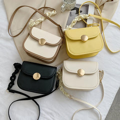 Women's Small Square Shoulder Bag PU Leather Crossbody Handbag