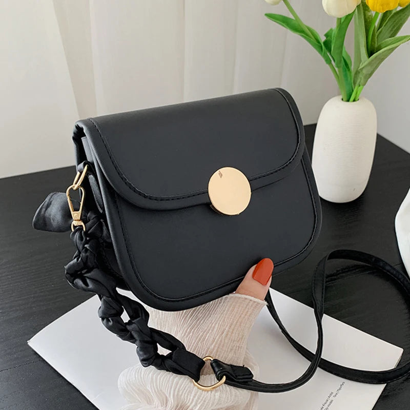 Women's Small Square Shoulder Bag PU Leather Crossbody Handbag