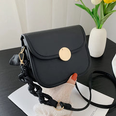 Women's Small Square Shoulder Bag PU Leather Crossbody Handbag