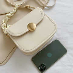 Women's Small Square Shoulder Bag PU Leather Crossbody Handbag