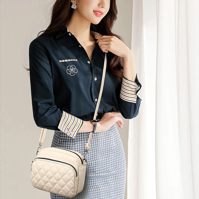 Women's Diamond Lattice Crossbody Messenger Bag
