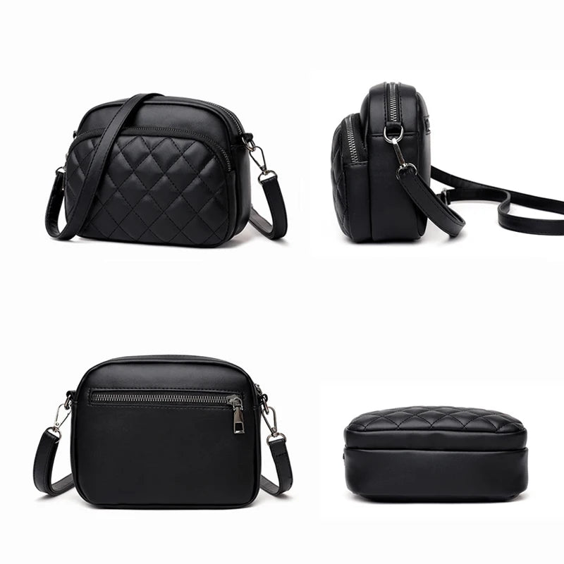 Women's Diamond Lattice Crossbody Messenger Bag