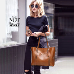 Vintage Oil Wax Leather Shoulder Bag Tote Crossbody Handbag