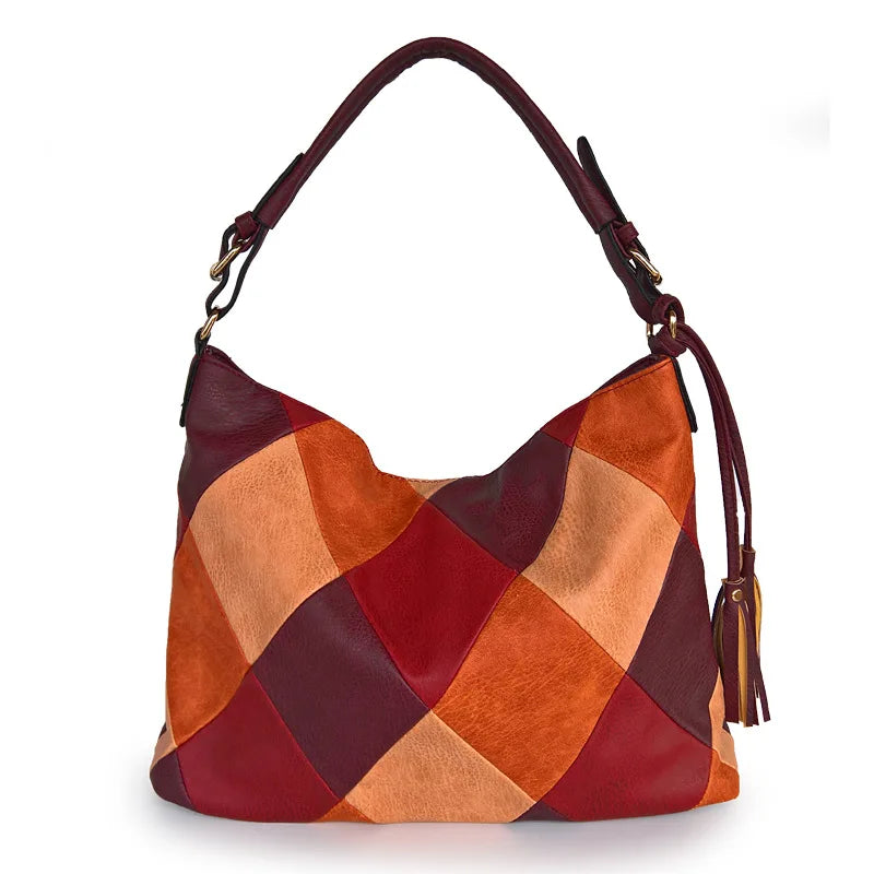 Patchwork Shoulder Bag Women's Handbag Pu Leather Big Sac Bolsa Tote