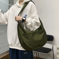 Large Capacity Crossbody Bag Students Bookbag Unisex Shoulder Bag