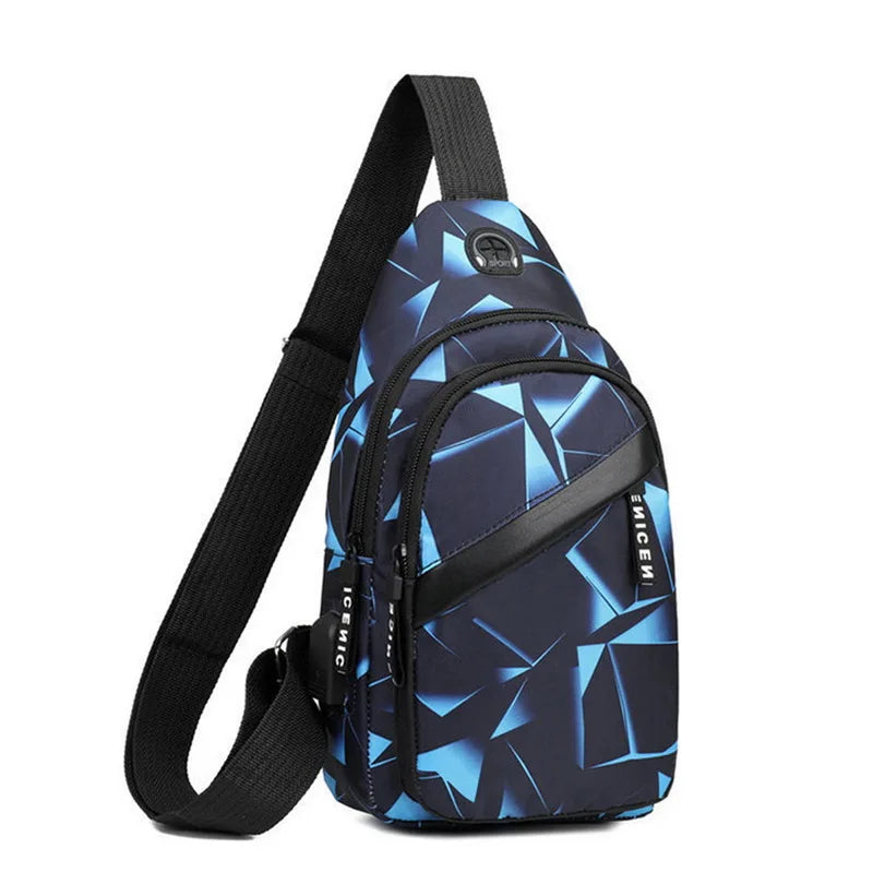 Men's Shoulder Crossbody Bag Short Travel Messenger Chest Bag
