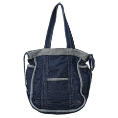 Denim Shoulder/Crossbody Bag for Lady, Casual Bags with Side Organizer Pockets