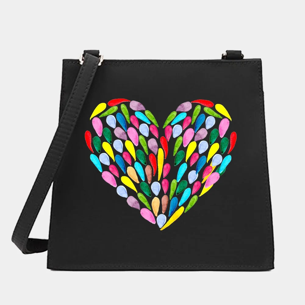 Love Series Shoulder Crossbody Bag Small Square Commute Tote Messenger