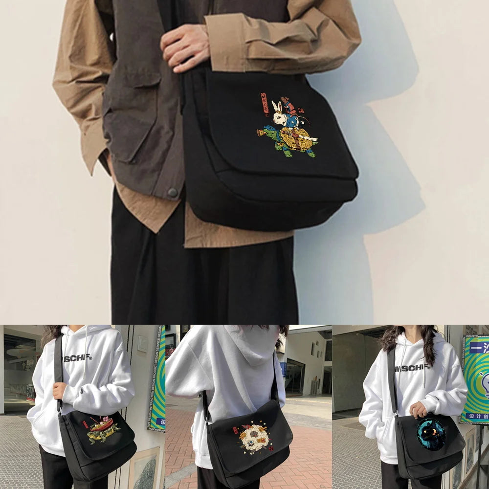 Harajuku Canvas Crossbody Bag Women Japanese Shoulder Messenger
