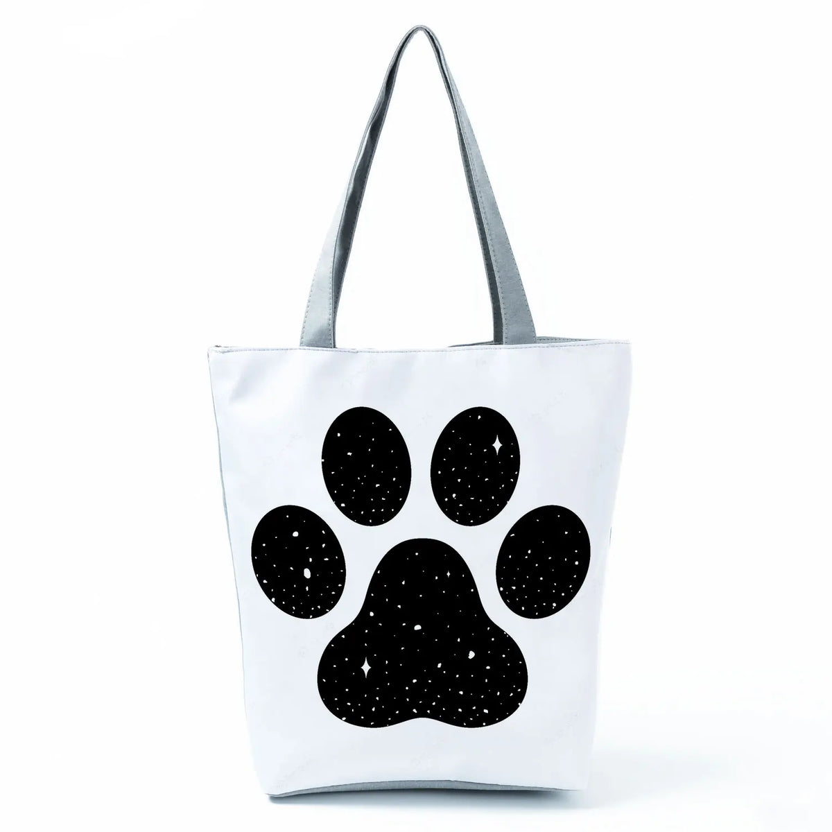 Funny Dog Paw Shoulder Shopper Bag - Pug Print Tote