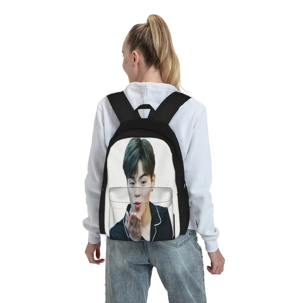 Harajuku Zipper Close Backpacks Men's & Women's Bags