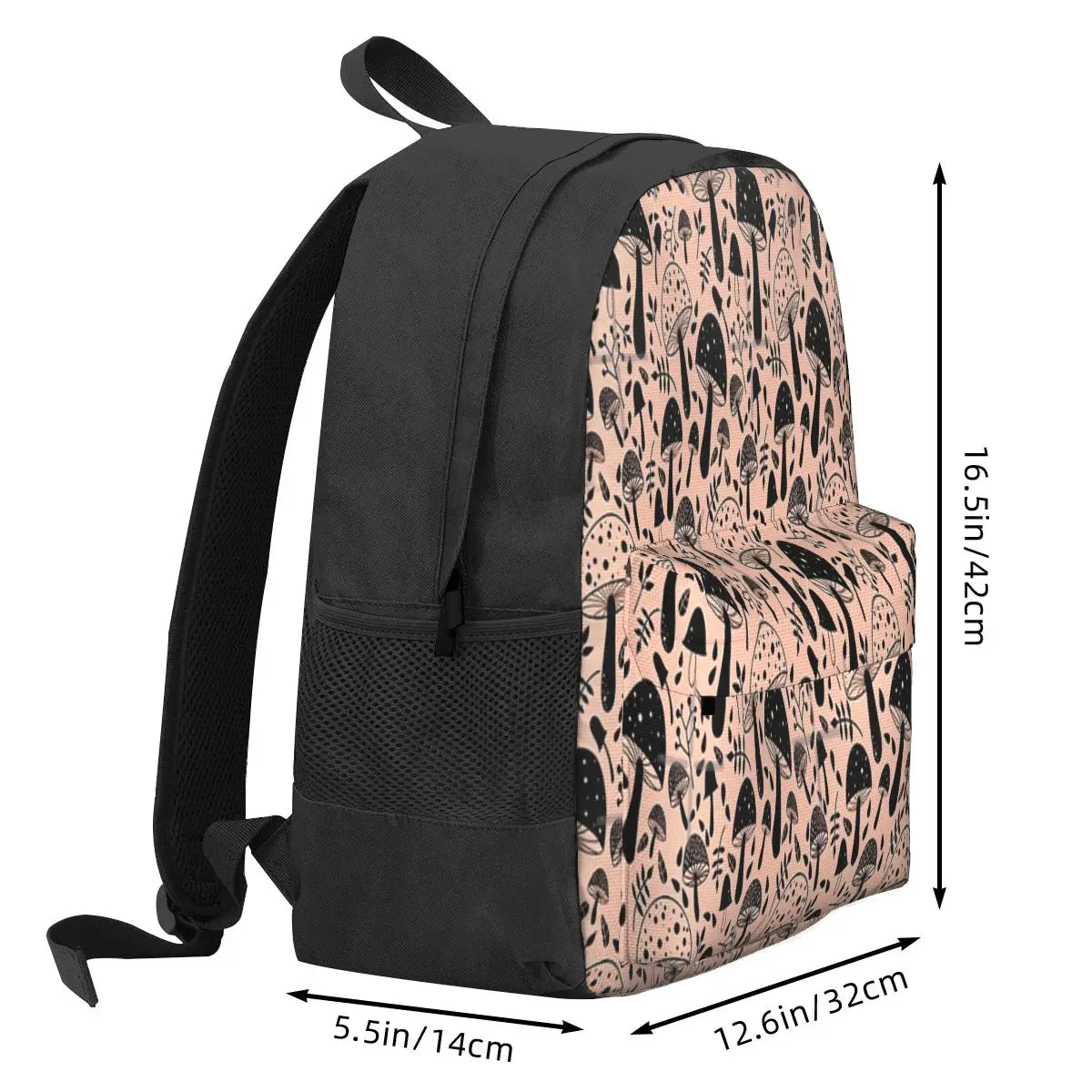 Shrooms Mushroom Pattern Backpack with Zipper