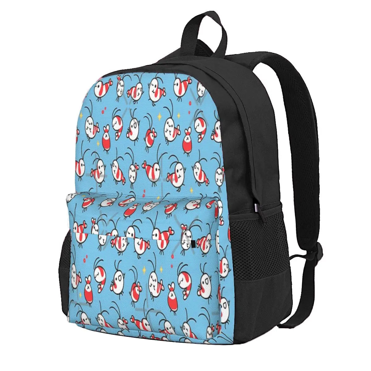Shy Shrimp Pattern Backpacks Men's Women's Harajuku Backpack