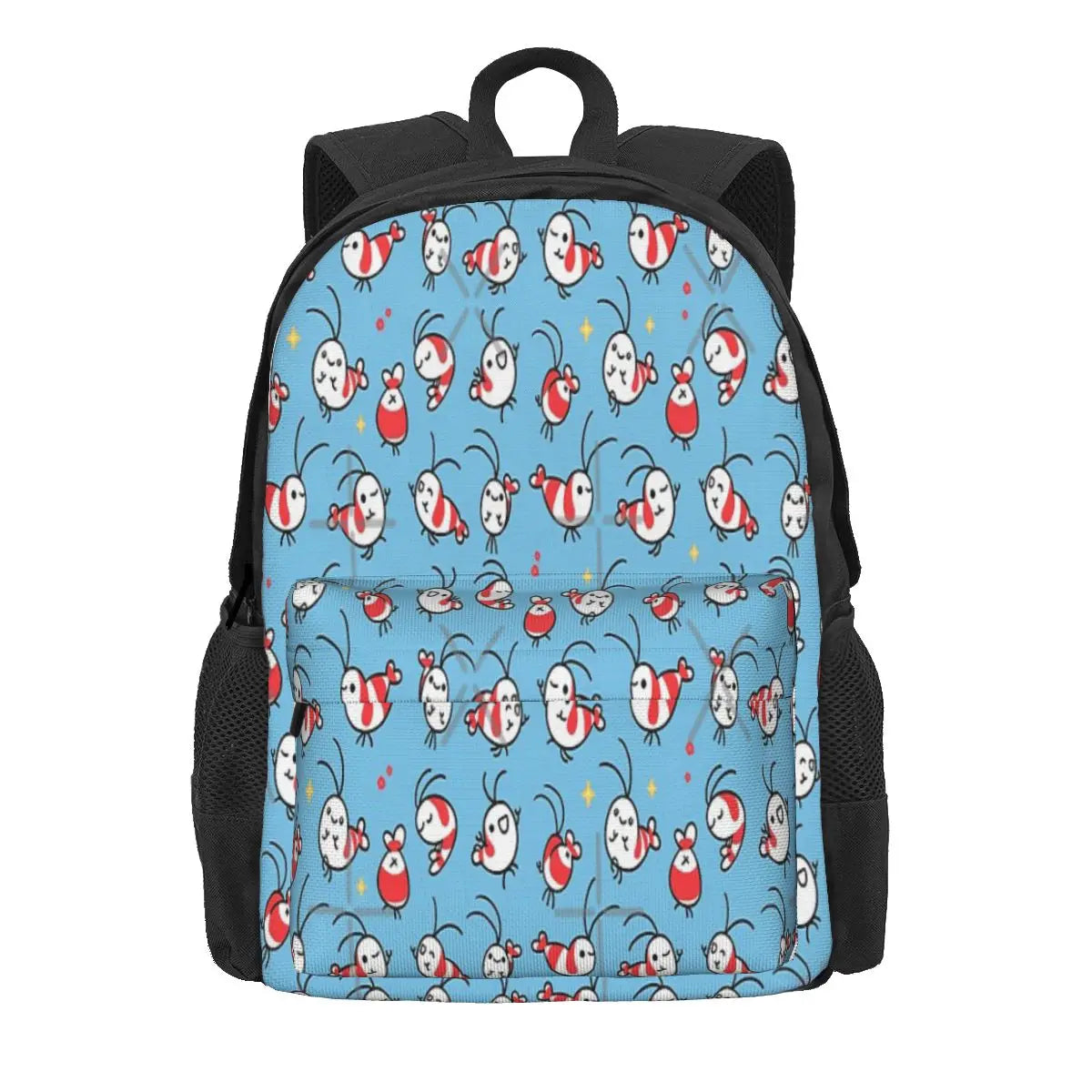 Shy Shrimp Pattern Backpacks Men's Women's Harajuku Backpack