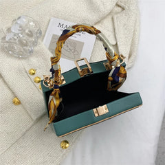 Retro Chain Small Square Silk Scarf Shoulder Bag