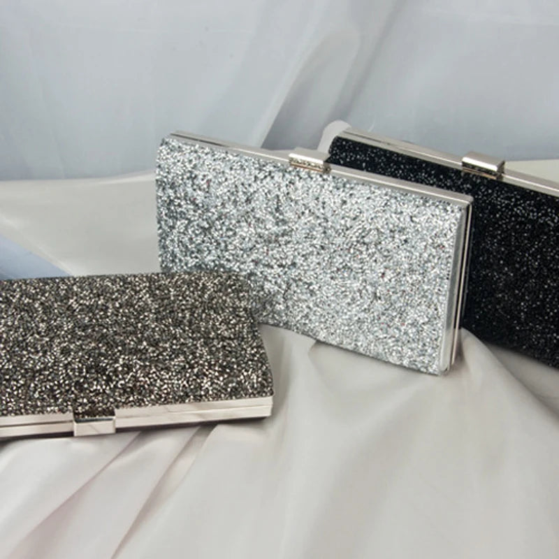 Silver Crossbody Bag Evening Purse Clutch Party Diamond Handbags for Women
