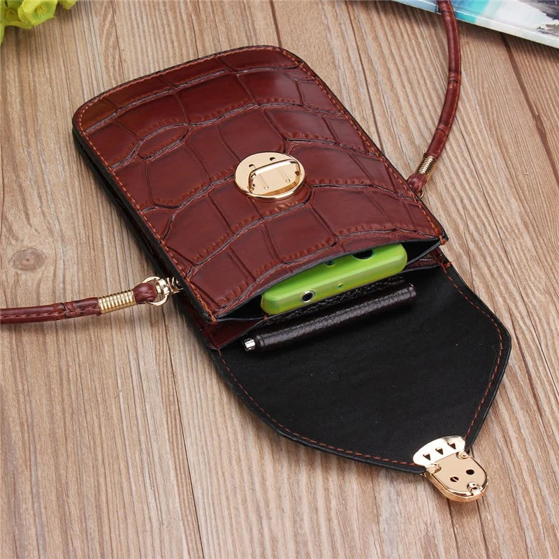 Crocodile Leather Shoulder Bag Clutch Handbag Mini Purse