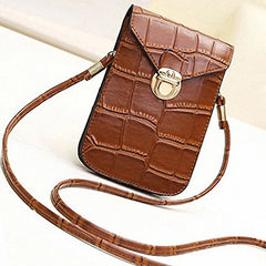Crocodile Leather Mini Shoulder Bag Clutch Purse
