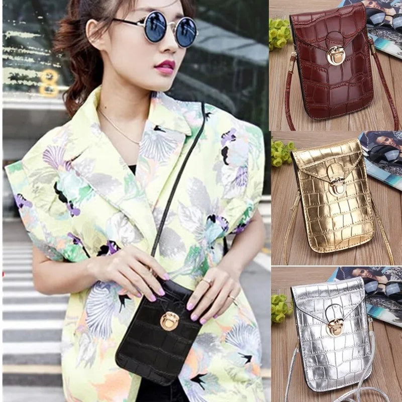 Crocodile Leather Shoulder Bag Clutch Handbag Mini Purse