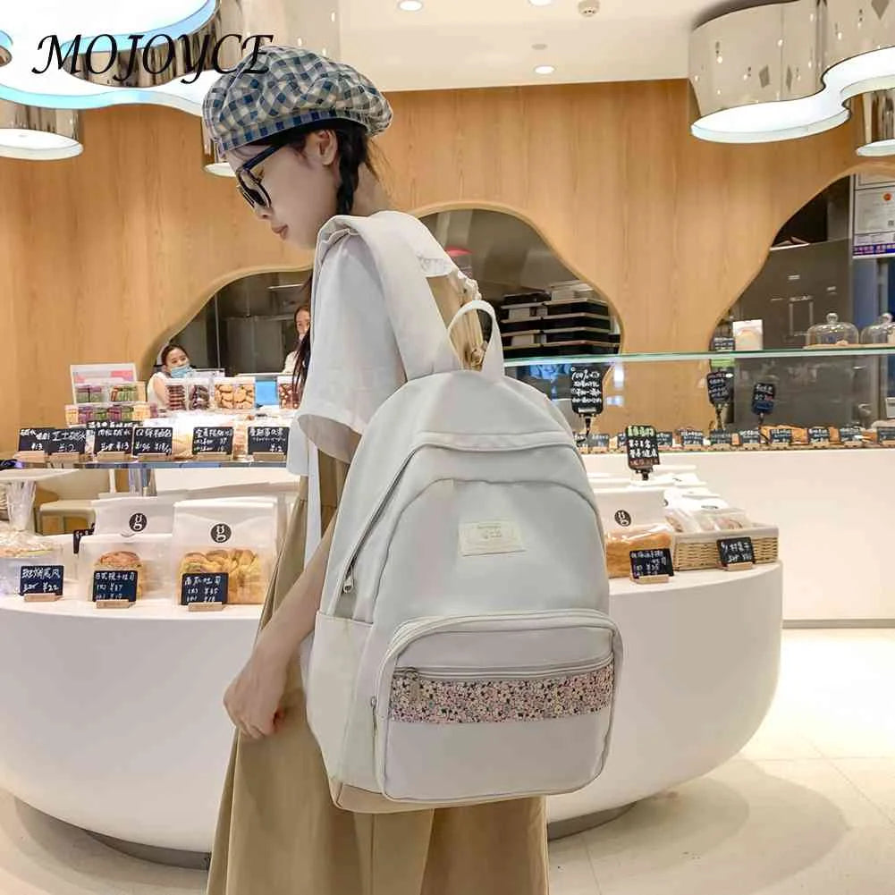 Floral Prints Splicing Shoulder Rucksack for Teens
