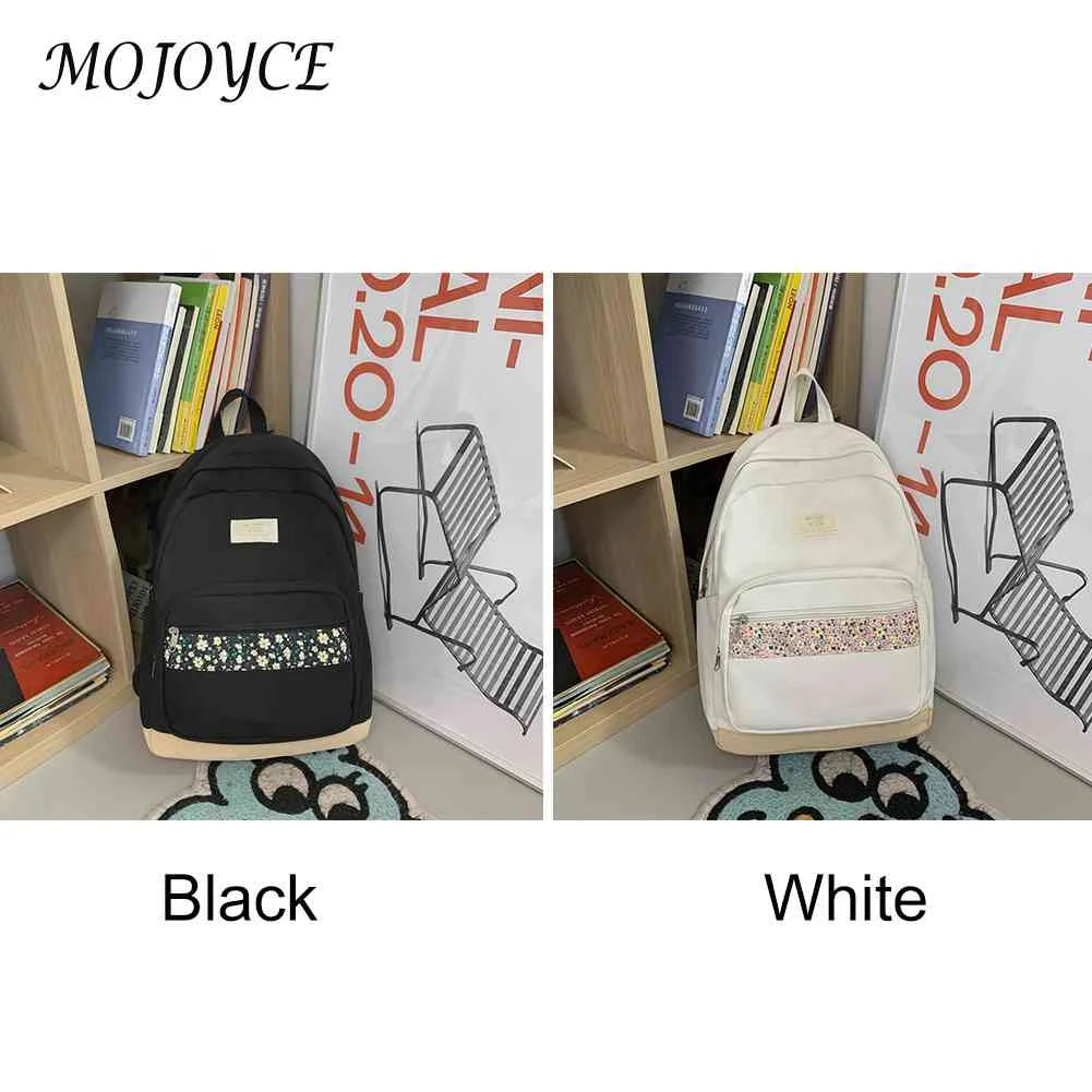 Floral Prints Splicing Shoulder Rucksack for Teens