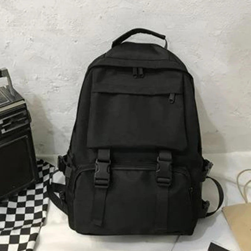 Solid Harajuku Student Schoolbag Large Capacity Travel Backpack