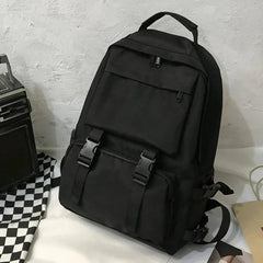 Solid Harajuku Student Schoolbag Large Capacity Travel Backpack