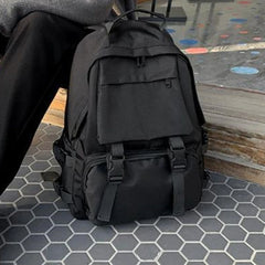 Solid Harajuku Student Schoolbag Large Capacity Travel Backpack