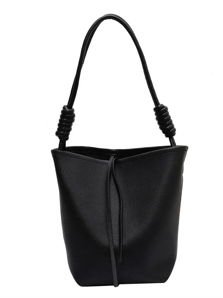 Women's Bucket Shoulder Bag Crossbody Pu Leather Handbags Underarm