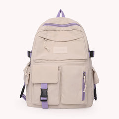 Canvas Backpack College Student Girls Hit Laptop Schoolbag
