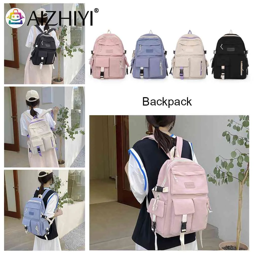 Canvas Backpack Large Capacity Student Hit Laptop School Bag
